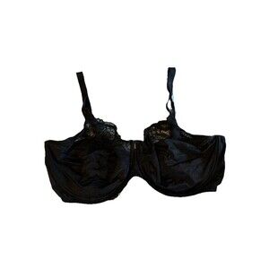 Delimira Minimizer Full Coverage Black Lace Underwire Unlined Bra Size 40H